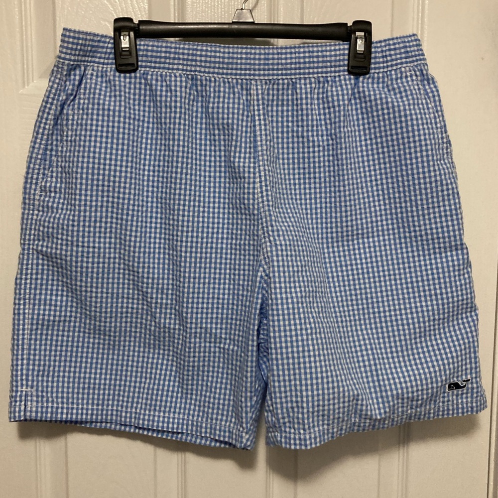 *Vineyard Vines Blue Gingham Men’s Swim Shorts #D